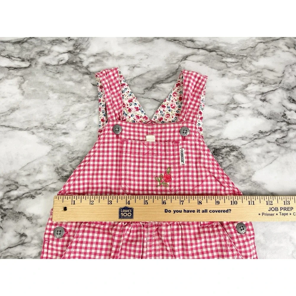 Vintage Oshkosh Girls Picnic Overall Dress Size 2T Vestbak 90's Cottage Core